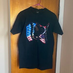 Vintage ( early 2000’s) Harley-Davidson Black Tee with Eagle and Flag 🇺🇸